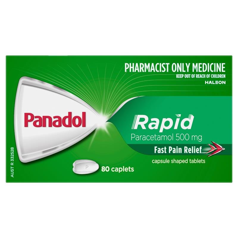 Panadol Rapid Paracetamol Pain Relief 80 Caplets