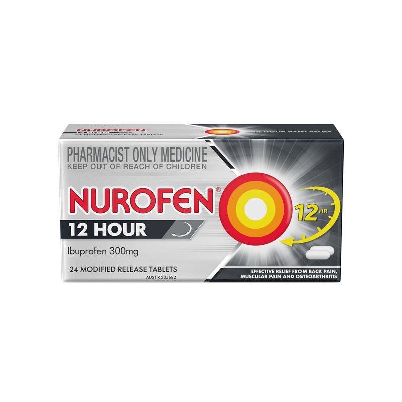 Nurofen 12 Hour Relief 300mg 24 Tablets - Ibuprofen (S3)