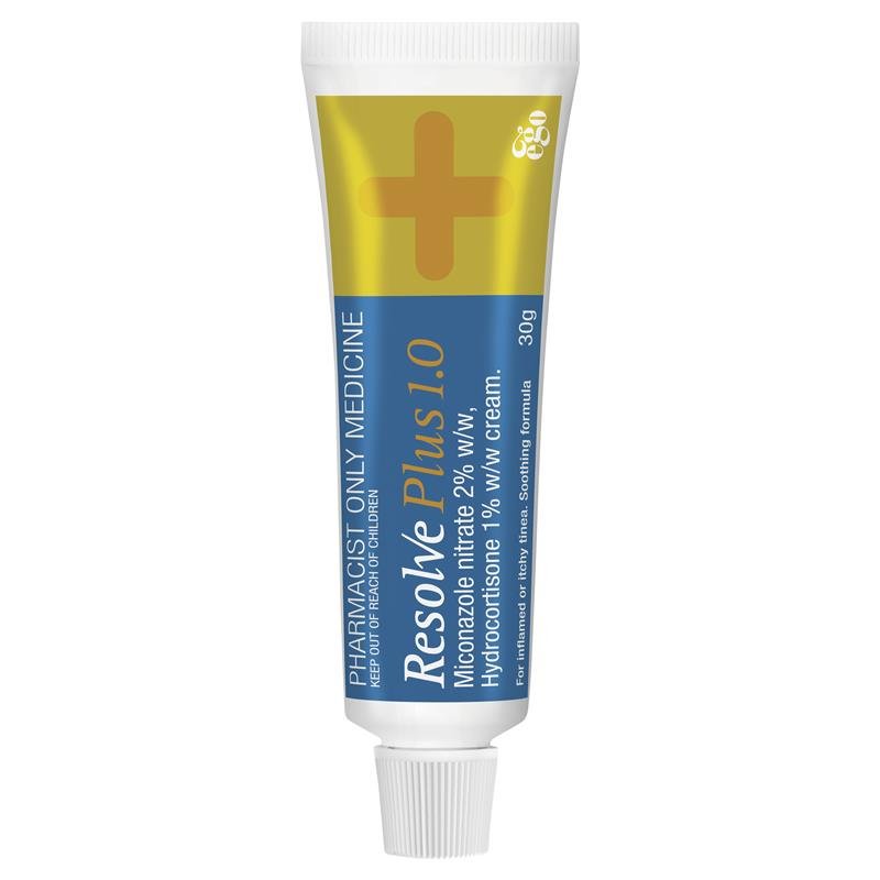 Resolve Plus 1%/2% Cream 30g - Hydrocortisone + Miconazole (S3)