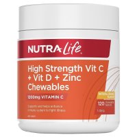 Nutra-Life 维C+D+锌咀嚼片 120片