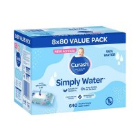 Curash 纯水婴儿湿巾 8×80 超值装