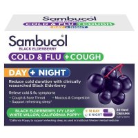 Sambucol 黑接骨木 感冒流感+咳嗽 日夜胶囊 24粒