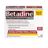 Betadine 必妥碘咽喉痛含片 蜂蜜柠檬 36粒