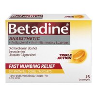 Betadine 麻醉型咽喉含片 蜂蜜柠檬味 16粒