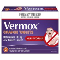 Vermox 甲苯咪唑驱虫片 橙味 2片