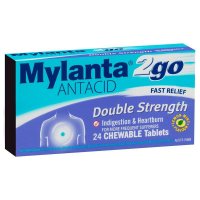 Mylanta 2Go 抗酸咀嚼片 双倍强度 柠檬薄荷味 24片