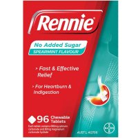 Rennie 无添加糖 抗酸咀嚼片 留兰香味 96片