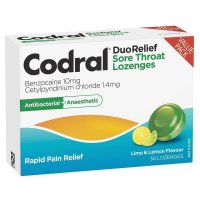 Codral 抗菌含麻醉青柠柠檬味润喉含片 36粒