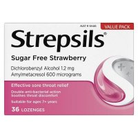 Strepsils Sugar Free Strawberry 36 Lozenges