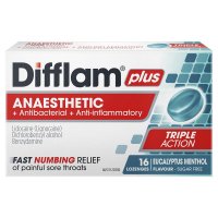 Difflam Plus Anaesthetic Sugar Free Eucalyptus Menthol 16 Lozenges