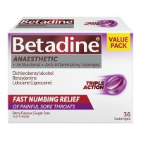 Betadine 喉咙痛麻醉润喉含片 浆果味 36粒