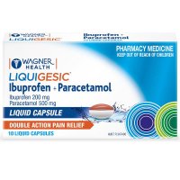 Wagner Health Liquigesic 布洛芬+扑热息痛液体软胶囊 10粒