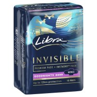 Libra Invisible 隐形夜用卫生巾 带护翼 10片