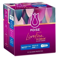 Poise LiveFree 普通型失禁护理垫 无护翼 14片