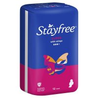 Stayfree 量多型卫生巾 带护翼 12片