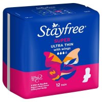 Stayfree 超薄量多型卫生巾 带护翼 12片