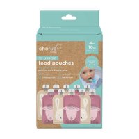 On The Go Food Pouch Dusty Rose & Sand 120ml Animal Print 10 Pack