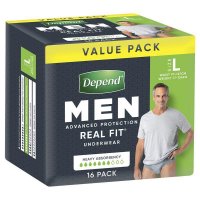 Depend 男士失禁内裤 Real Fit 大码 L 16条