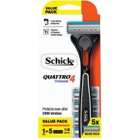 Schick 舒适 Quattro 四刀头剃须刀超值套装(含5片替换刀头)