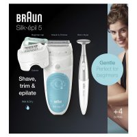 博朗 Braun Silk-épil 5 干湿两用电动脱毛器 白/蓝 SES5-810