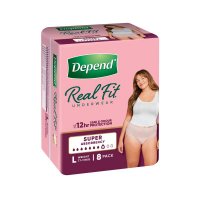 Depend Real Fit Super 女士失禁内裤 大号 8条装