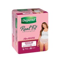 Depend Real Fit Regular 女士失禁内裤 大号 8条装