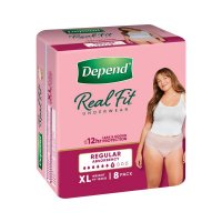 Depend Real Fit Regular 女士失禁内裤 加大号XL 8条装