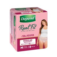 Depend Real Fit 女士贴身失禁内裤 普通吸收量 中码 M 8条装