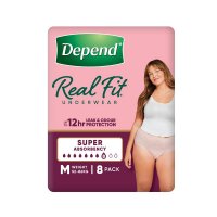 Depend Real Fit 女士贴身失禁内裤 超强吸收 中码 M 8条装