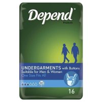 Depend 纽扣式成人失禁护理裤 16件装