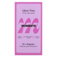 Moments Ultra Thin Regular Extra Lubricated Condoms 12 Pack