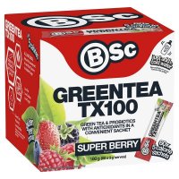 BSc Green Tea TX100 Super Berry 60 x 3g Serve NEW