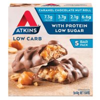 Atkins 焦糖巧克力坚果卷零食棒 5 支装