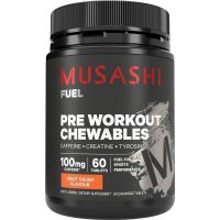 Musashi 武藏 Pre Workout Chewables 运动前咀嚼片 Fruit Crush 综合水果味 60片