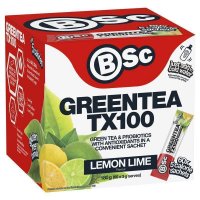 BSc Green Tea TX100 Lemon Lime 60 x 3g Serve NEW