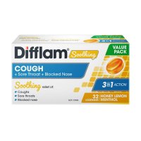 Difflam Soothing Cough + Sore Throat + Blocked Nose Honey Lemon 32 Lozenges