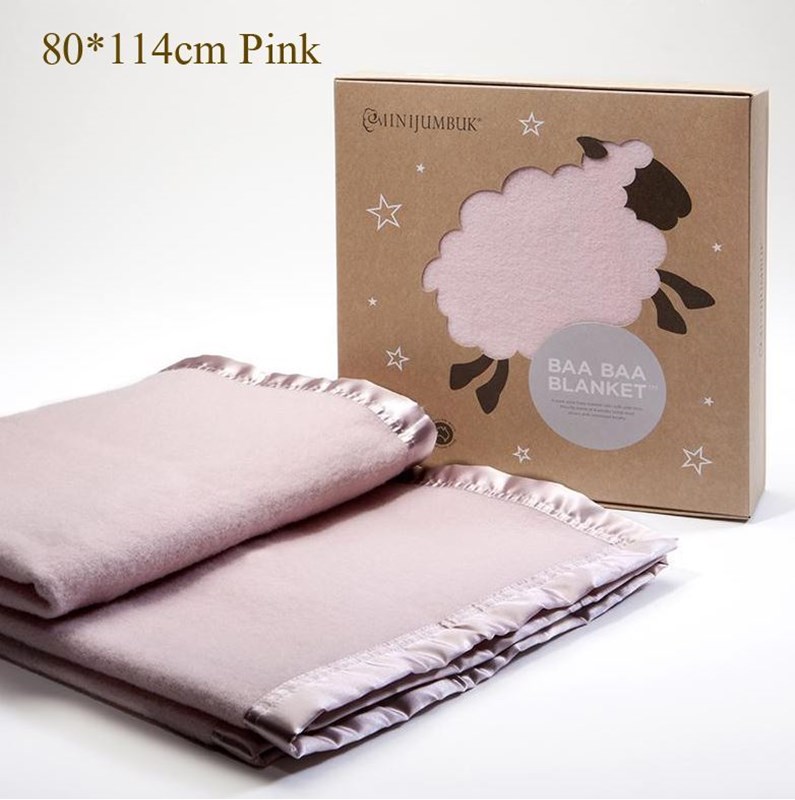 Minijumbuk 婴儿羊毛毯 80x114cm 粉色

