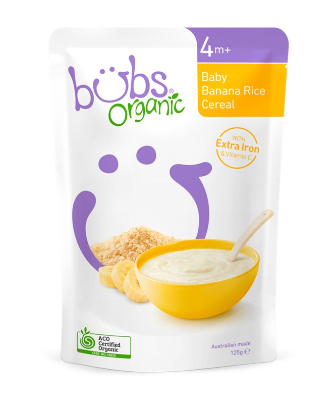 【免费送】Bubs  有机婴儿辅食 香蕉谷物粥米糊（4个月+）125g  （保质期2021/03） 原价$3.5