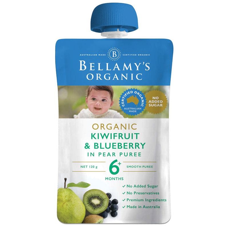 Bellamy's贝拉米有机奇异果蓝莓梨子果泥6月+ 120g