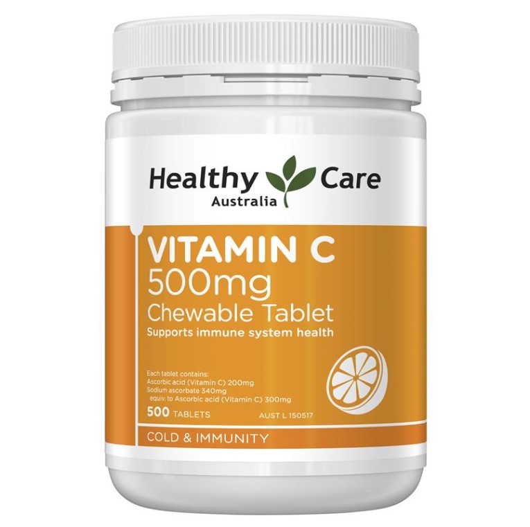 特价🉐Healthy Care 维生素C咀嚼片500mg 500粒（2025-09-30）