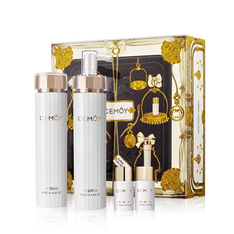 CEMOY礼盒 白金流明水乳120ml各一+水乳旅行装15ml各一