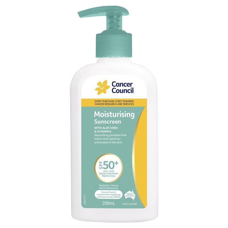 Cancer Council 保湿防晒霜 按压瓶 SPF50+ 200ml