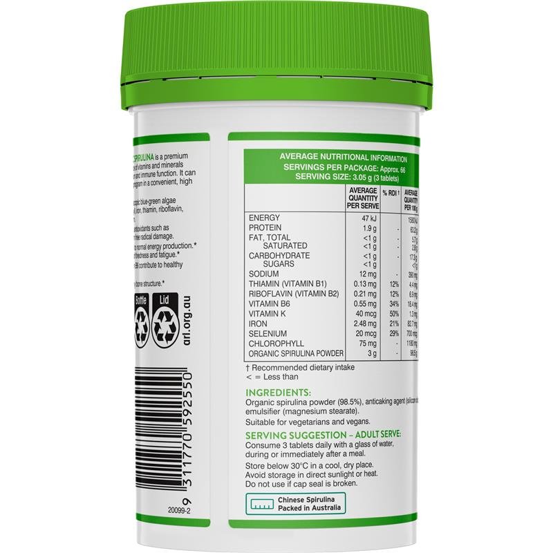 Swisse 有机螺旋藻 1000mg 200片