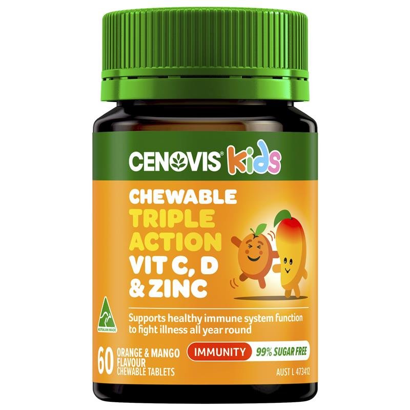 Cenovis 儿童咀嚼片 维C+维D+锌 三效 60片
