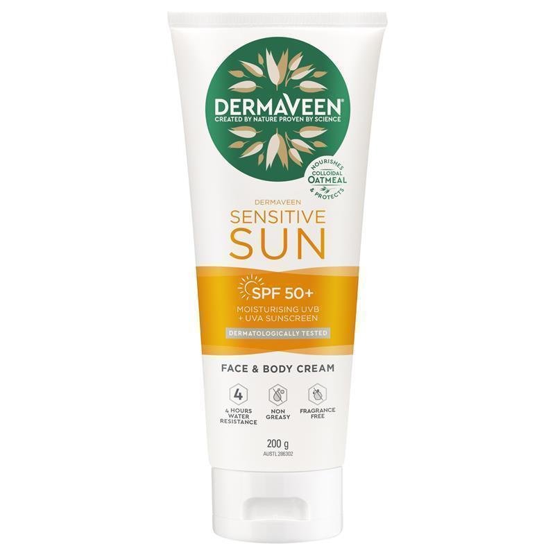 DermaVeen 敏感肌防晒 SPF50+ 面部身体保湿霜 200g