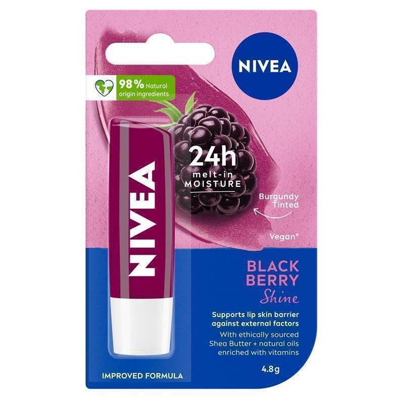 NIVEA 妮维雅 黑莓亮泽润唇膏 4.8g