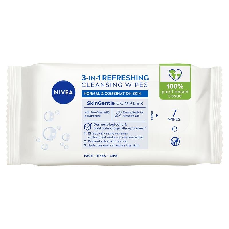 Nivea 妮维雅 三合一清洁卸妆湿巾 中性混合肌 7片