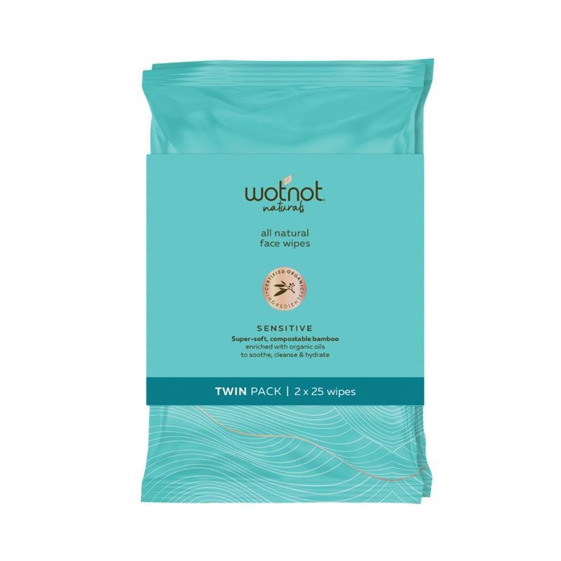 WotNot 天然有机敏感肌洁面湿巾 2x25片
