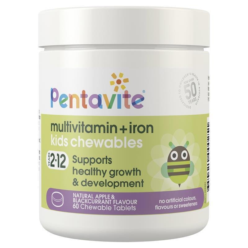Pentavite 儿童复合维生素+铁 咀嚼片 60片