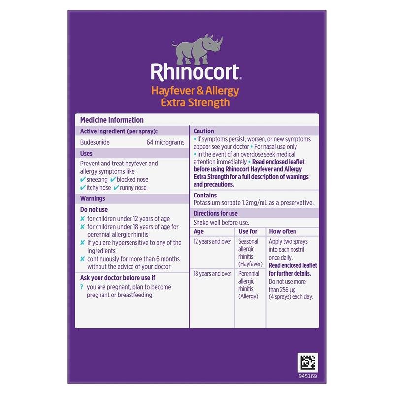 Rhinocort 加强型花粉过敏鼻喷雾 120喷×2瓶